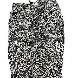Women’s Black & White Polka Dot Ruched Skirt